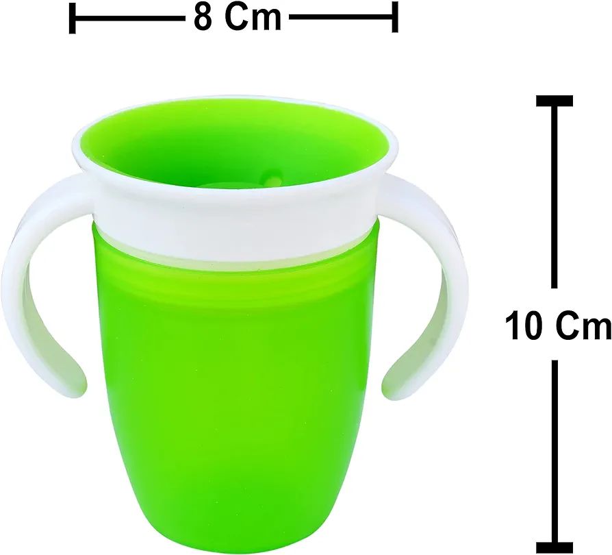1.THE LITTLE LOOKERS Leak Proof/Spill Proof Transition 

2.Training Sipper/ 360 Degree Sippy Cups with Handles 

3. Easy to Grip Miracle Cups for Toddlers/Kids/Children 207 ml/ 7 oz. (3 colour