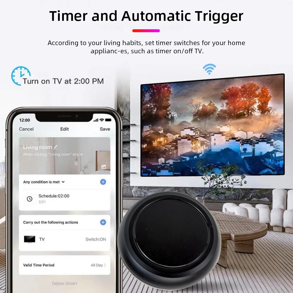 Smart Wifi IR Universal Remote Control With Tuya Smart Life APP Voice Control Infrared Remote Controller For Alexa Google Home. 