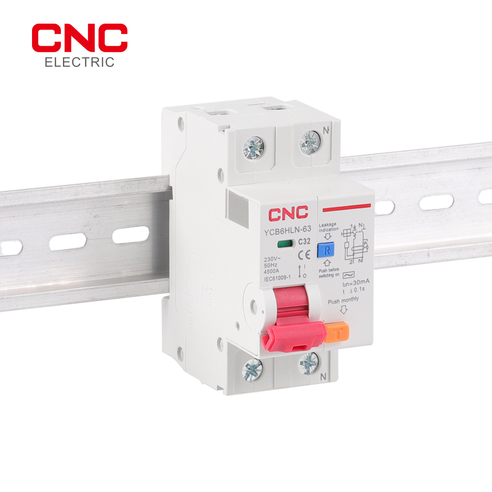 CNC 230V 50/60 HZ RCBO MCB 30mA Residual Current Circuit Breaker With Over Current And Leakage Protection 6/10/16/20/25/32/40 A. 