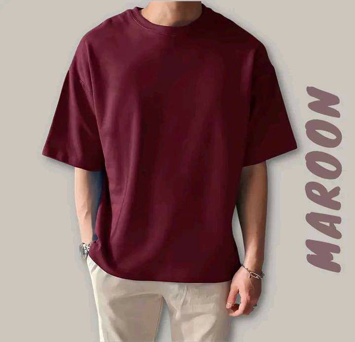 Solid Black Cotton  Drop Shoulder T-Shirt For Men/ Woman - T Shirt For Man - T Shirt. 