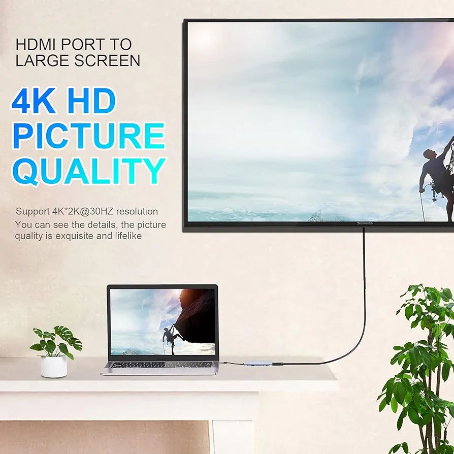 USB C HUB, USB C Adapter 11 in 1 Dongle with 4K HDMI, VGA, Type C PD, USB3.0, RJ45 Ethernet, SD/TF Card Reader, 3.5mm AUX, Docking Station Compatible. 