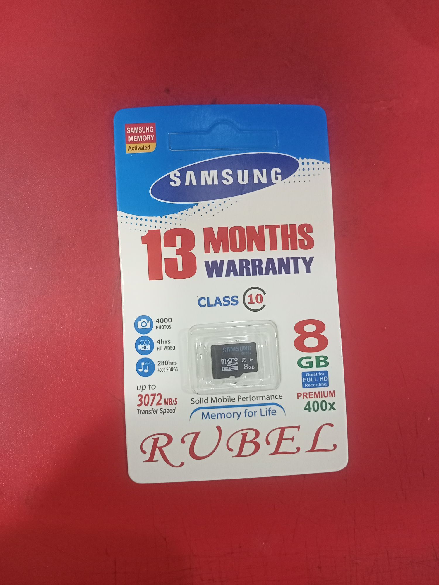 8GB MicroSD Mobile Memory Card (Memory for Life) PREMIUM 400x. 