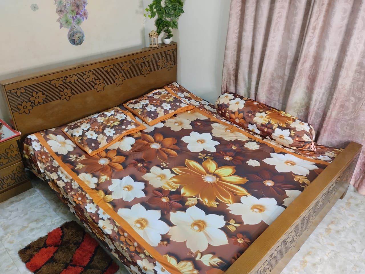 Premium king size 3D design bed sheet. 