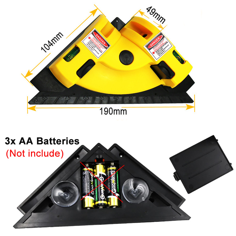 Right Angle 90 Degree Laser Level Laser Measurement Professional Laser Level Meter Construction Tool for Tile Work Woodworking. 