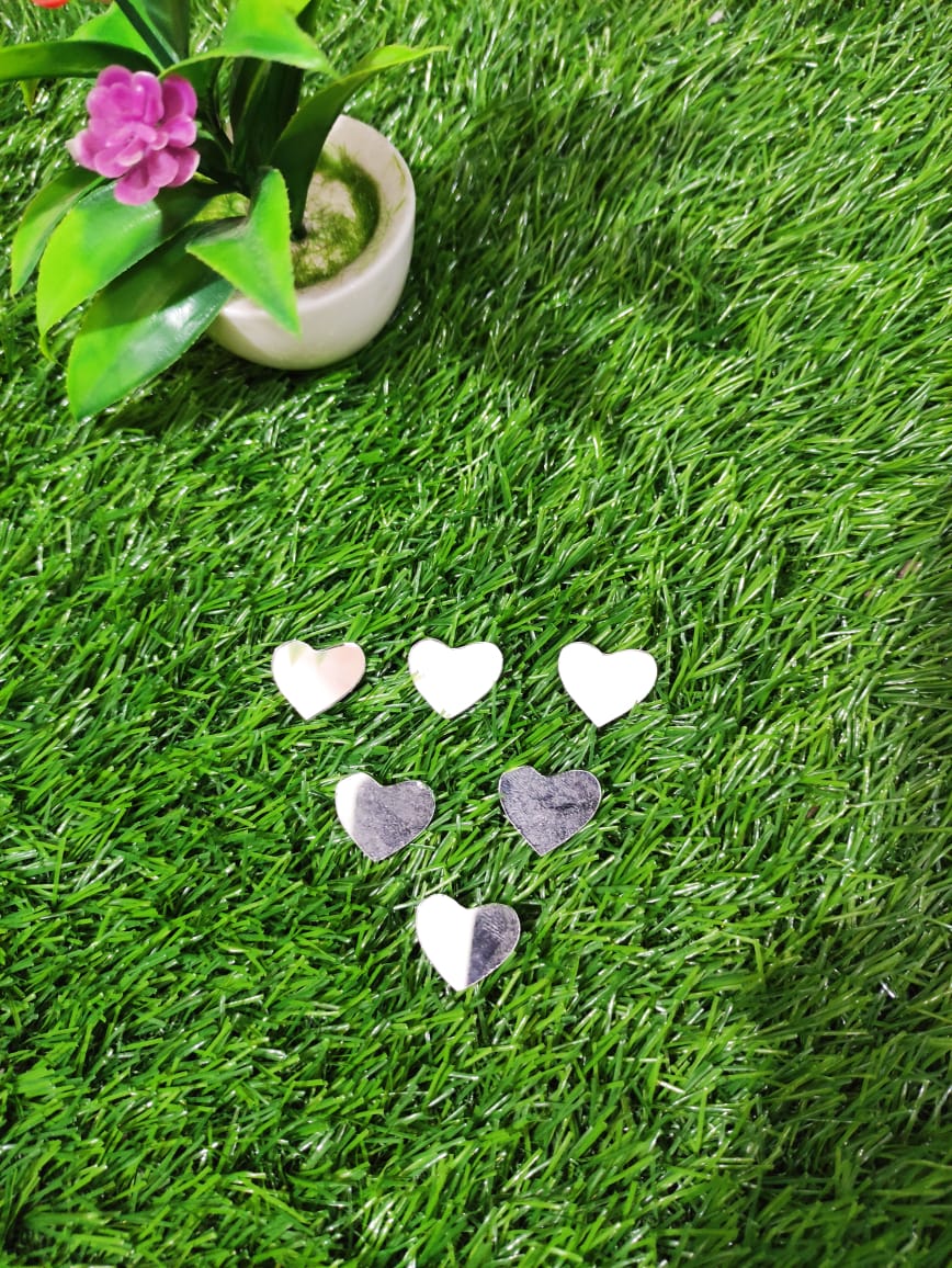 6 pis mirror-love shape (big size)/bangle making materials/jewellery making/kundan/pearl ceramic/traditional jewellery/accessories