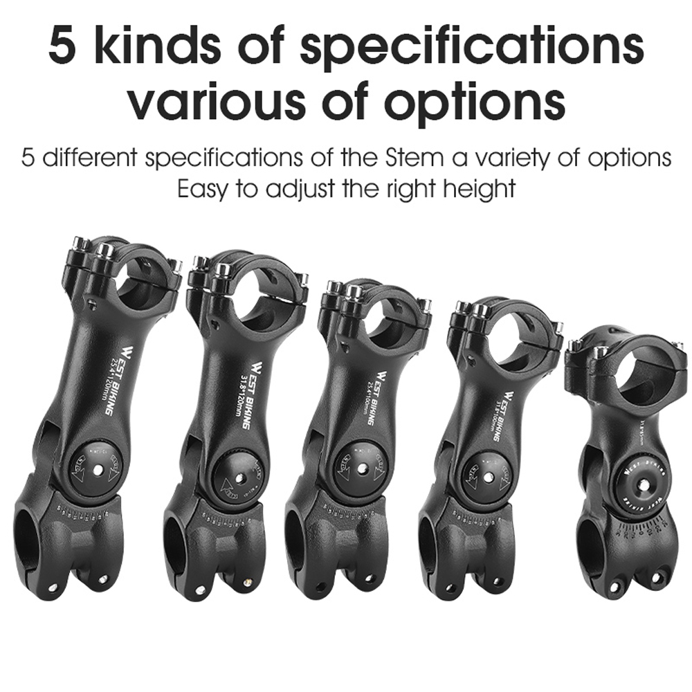 WEST BIKING Adjustable Bicycle Handlebar Stem Variable 60 Degree Angle Bike Handlebar Riser Road Bike Front Fork Stem Adapter