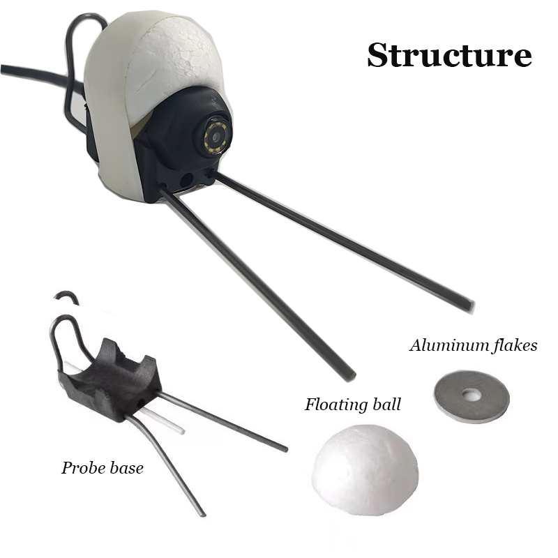 Portable Fish Finder Camera with Wire Connector and Probe Stabilizer Base for iOS and Type-C Devices IP68 Photo/Video Capability. 