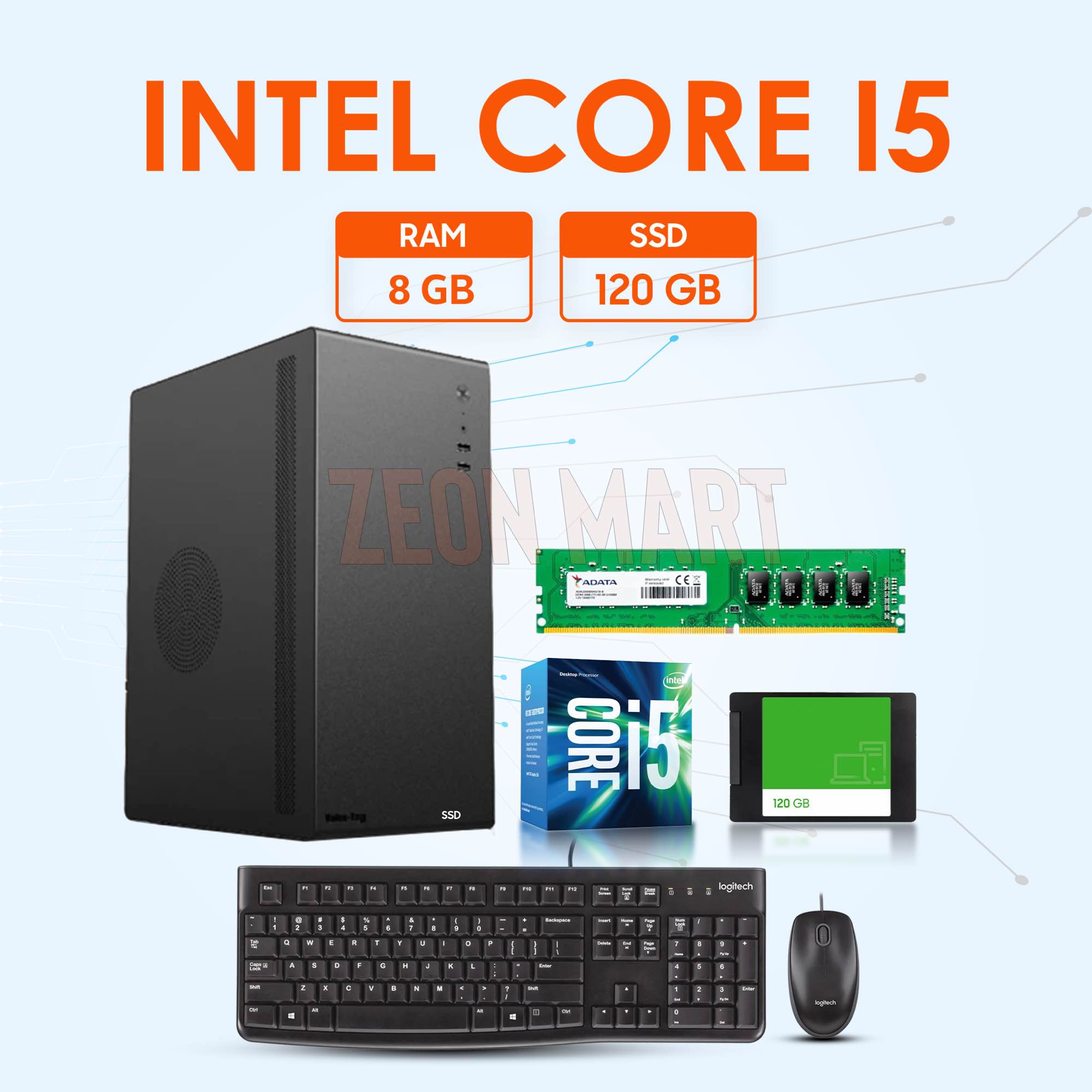2025 Intel Core i5 RAM 8GB SSD 120GB Graphics 2GB Built in Gaming PC Win 10 64 Bit NEW Desktop Computer
