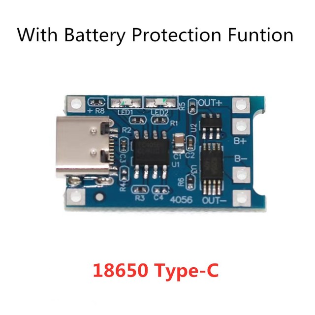 2/5PC Type-C Micro Mini 5V1A 18650 TP4056 Lithium Battery Charger Module Charging Board With Protection Dual Functions 1A Li-ion. 