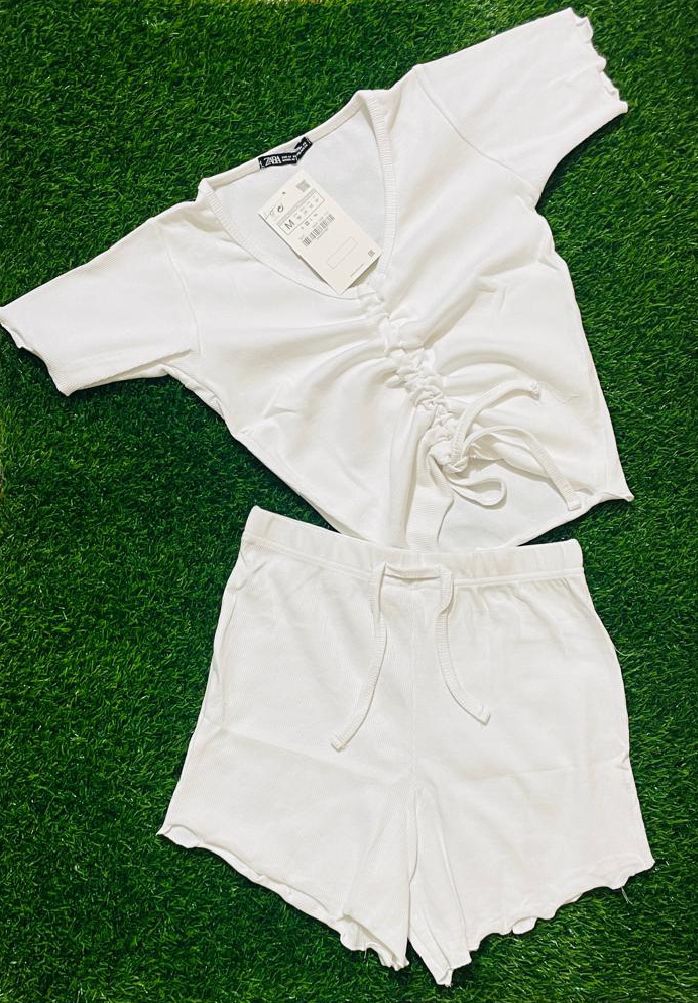 Ladies Lettuce Top and T-Shirt Pant Set, Comfortable Casual Wear