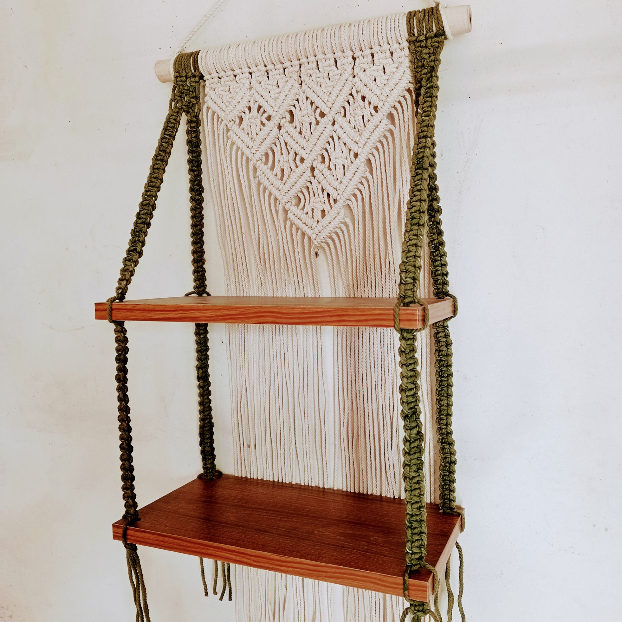 Boho Macrame Wall Hanging Self 2 Leaf. 