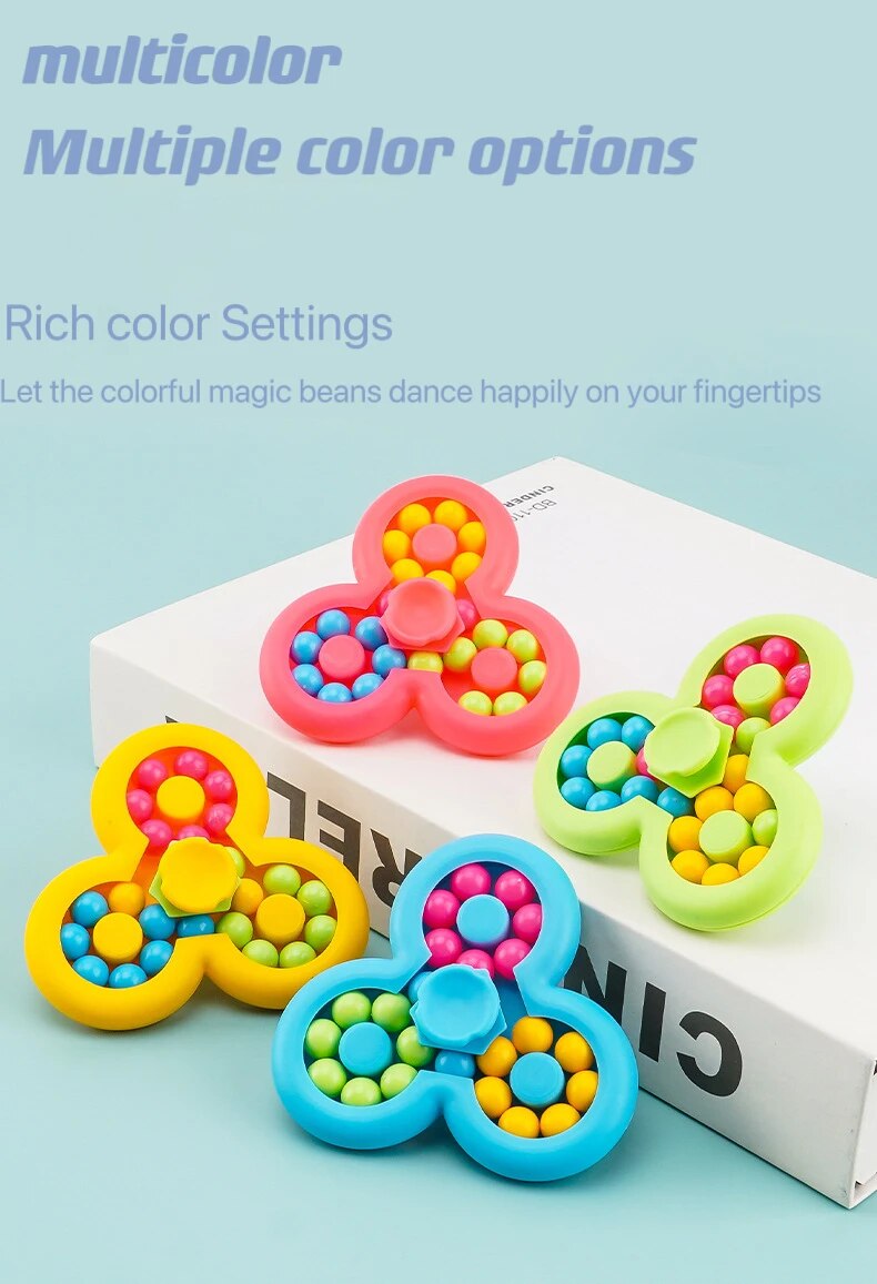 Fidget Spinner Spinning Toy 3D CHILDREN'S Spin Music Stress Reliever Fidget Spinner Rubik's Cube Magic Bean Pass 1pcs. 