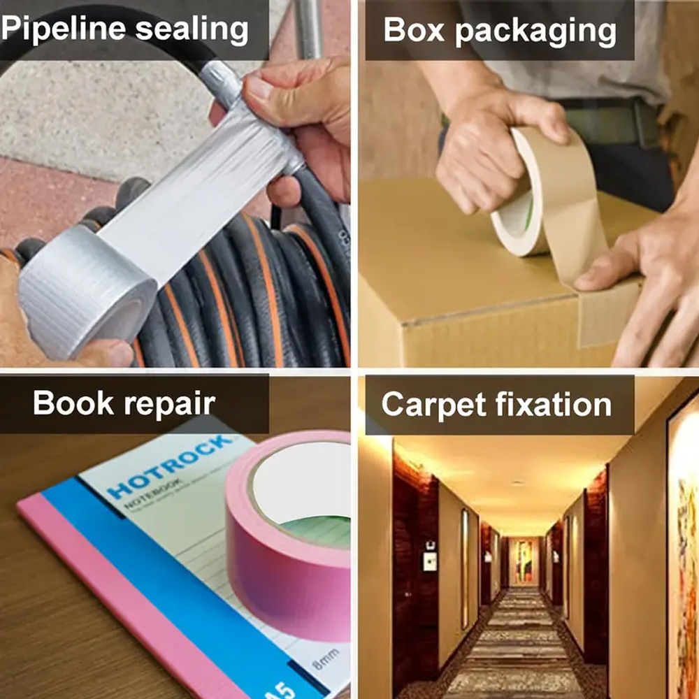 15M Duct Tape Fiber Traceless Self Adhesive Waterproof Colored Tapes for Packaging, Sealing,  Moving Label and Repair. 