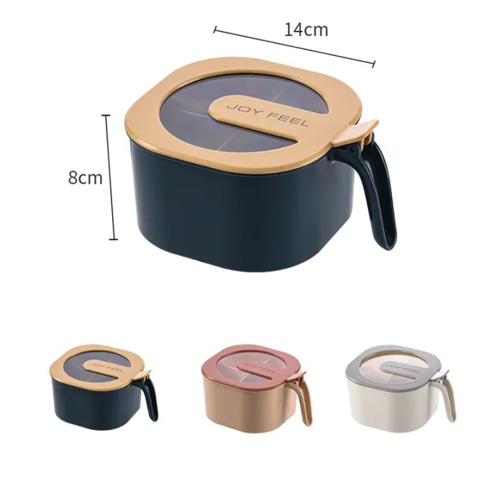 4-Section Spice Storage Box with Lids & Serving Spoons | Kitchen Organizer Containers. 