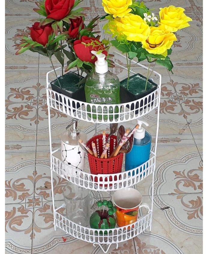 3+2 Layer Corner Shelf -2 Pcs Metal Rack Storage Organizer দুটি লোহার কর্নার স্ট্যান্ড রেক. 