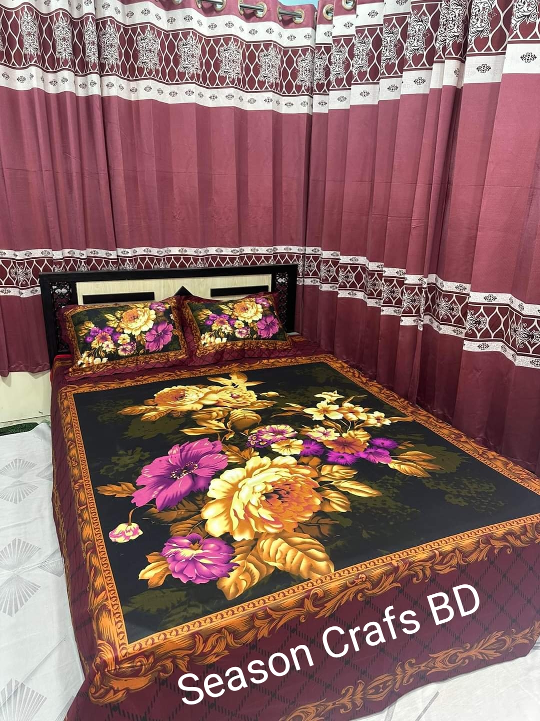 New Design Panel Bedsheet king size (8feet/7.5feet) with 2 pillows cover from Season Craft BD. 