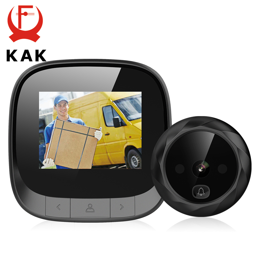 KAK 2.4"  LCD Screen Electronic Door Viewer Bell IR Night Door Peephole Camera Photo Recording Digital Door Camera Smart Viewer. 