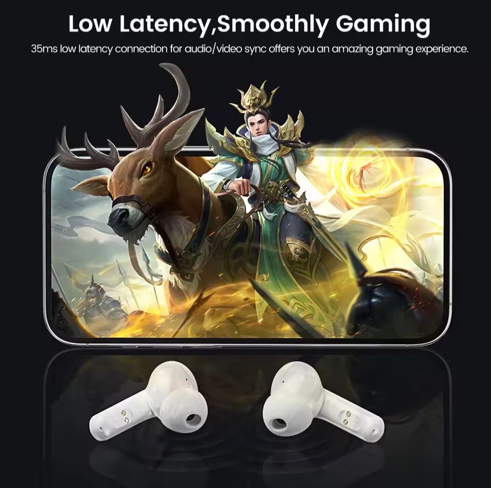 Toocki Bluetooth 5.3 Wireless Headphones Earphone TWS In-Ear Waterproof Headset LED 40H 35ms Low Latency Earbud with Microphone. 