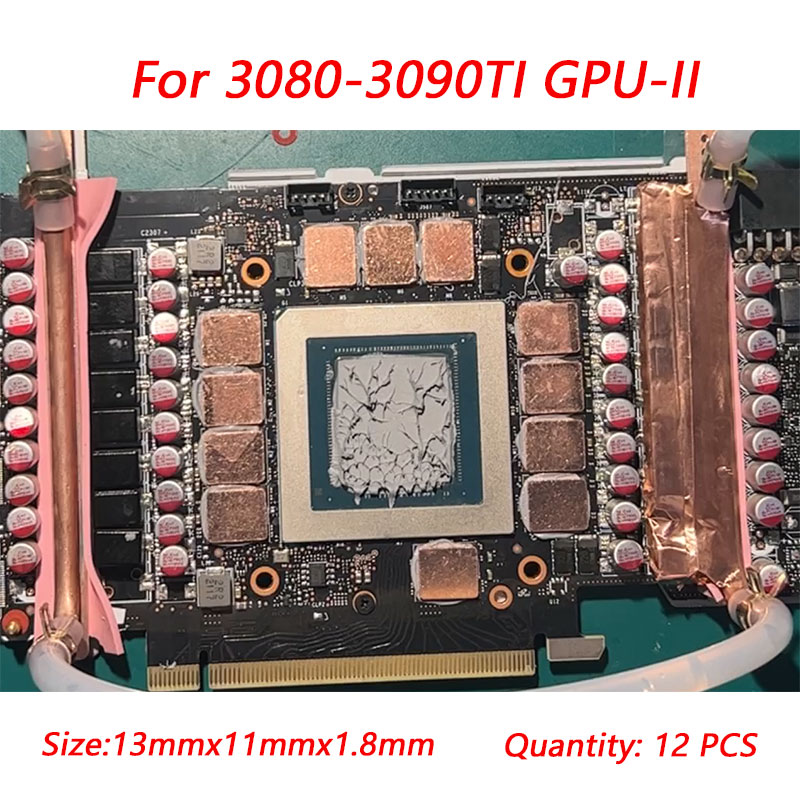 GPU RAM Copper Heat Sink For Radiator Memory Miner RTX 3060 3070 3080 3090 / 5600 5700 GPU Cooling Down 15-40 Degree Thermal Pad. 
