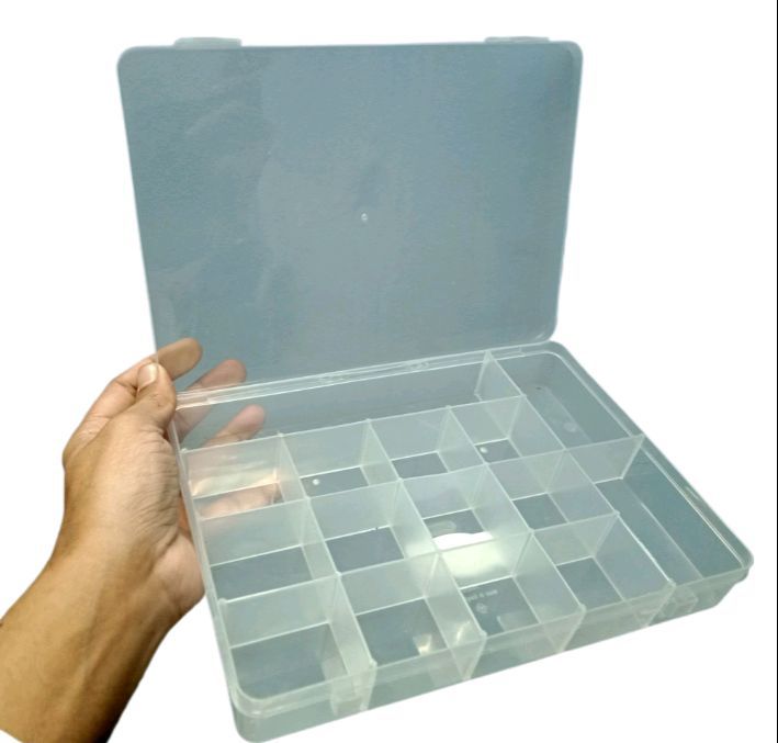 Multi Purpose storage box plastic divided box (15 compartments) for electronic components, Screws, Medicine etc.