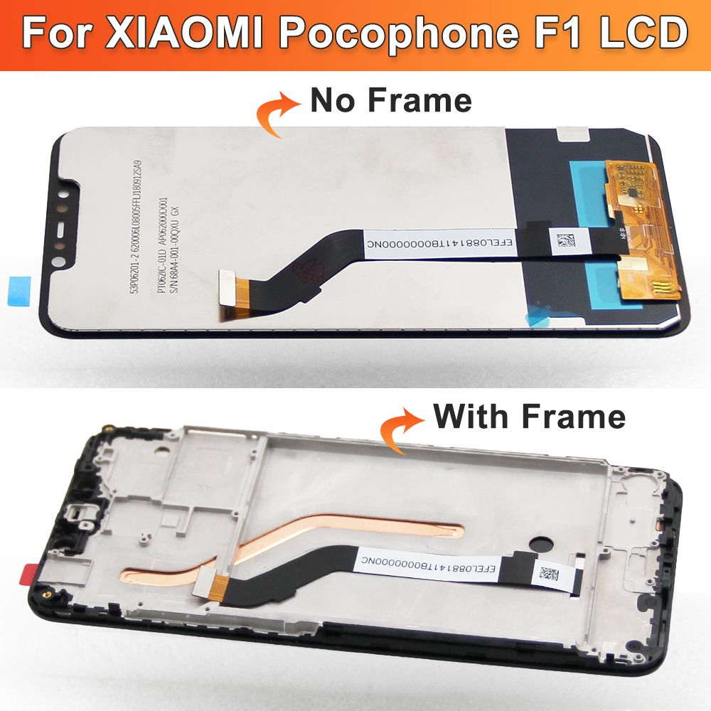 6.18'' Original Poco F1 Lcd Display For Xiaomi Pocophone F1 Lcd Display Touch Screen Digitizer Assembly For Xiaomi PocophoneF1. 