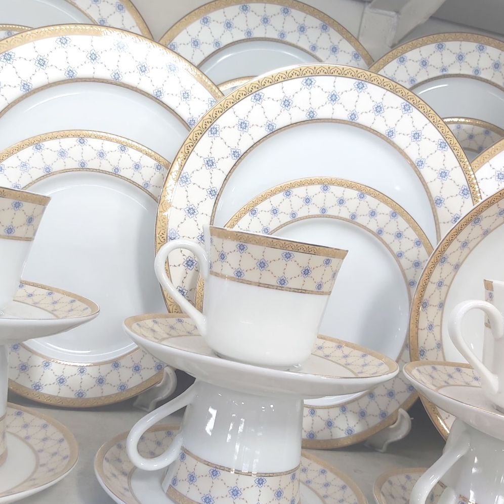 100% ovan safe 32 pic dinner set Experts quality 100% high gold...?