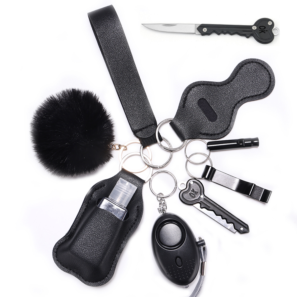 Safety Keychain Full Set, Self Defense Security Keychain Set With Personal Alarm Protective Keychain Accessories For Women Girls. 