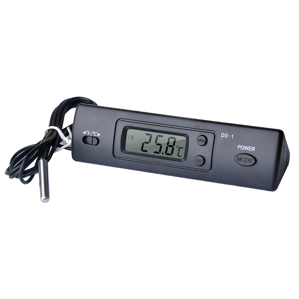 Mini Thermometer Electronic Digital Car Thermometer Indoor Outdoor Multi-Function Thermometer Time Temperature Display with Prob. 