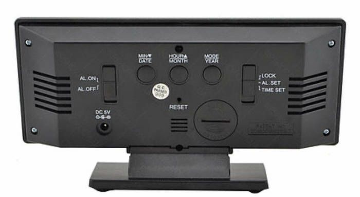 Electronic table clock - alarm clock LED clock DS-3618L Mirrored. 