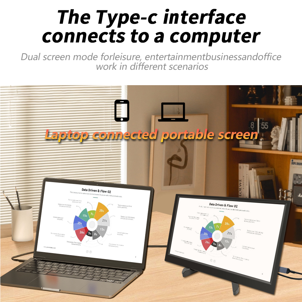 MUCAI 11.6 inch Portable Monitor 16:9 60Hz game screen 45% NTSC 250Cd/m² Laptop Mac Xbox PS4/5 Switch Display Type-c interface. 