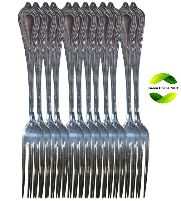 24 pieces tea and fork Spoon (12 pieces tea and 12 pieces fork) spoon 5" inch size Stainless steel quality  use for Home and Office. 