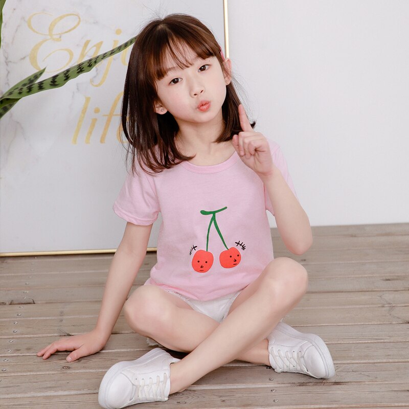 Children Short Sleeve T Shirt Boy Pure Cotton Girl Baby Leisure Wear Summer Ventilation Clothes. 