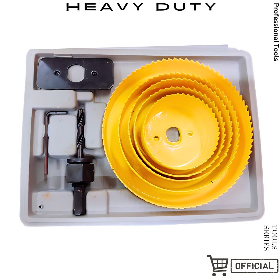 8Pcs Wood Hole Saw Set for Wood and Drywall and Plastic Cutting Woodworking Tools with Plastic box. 