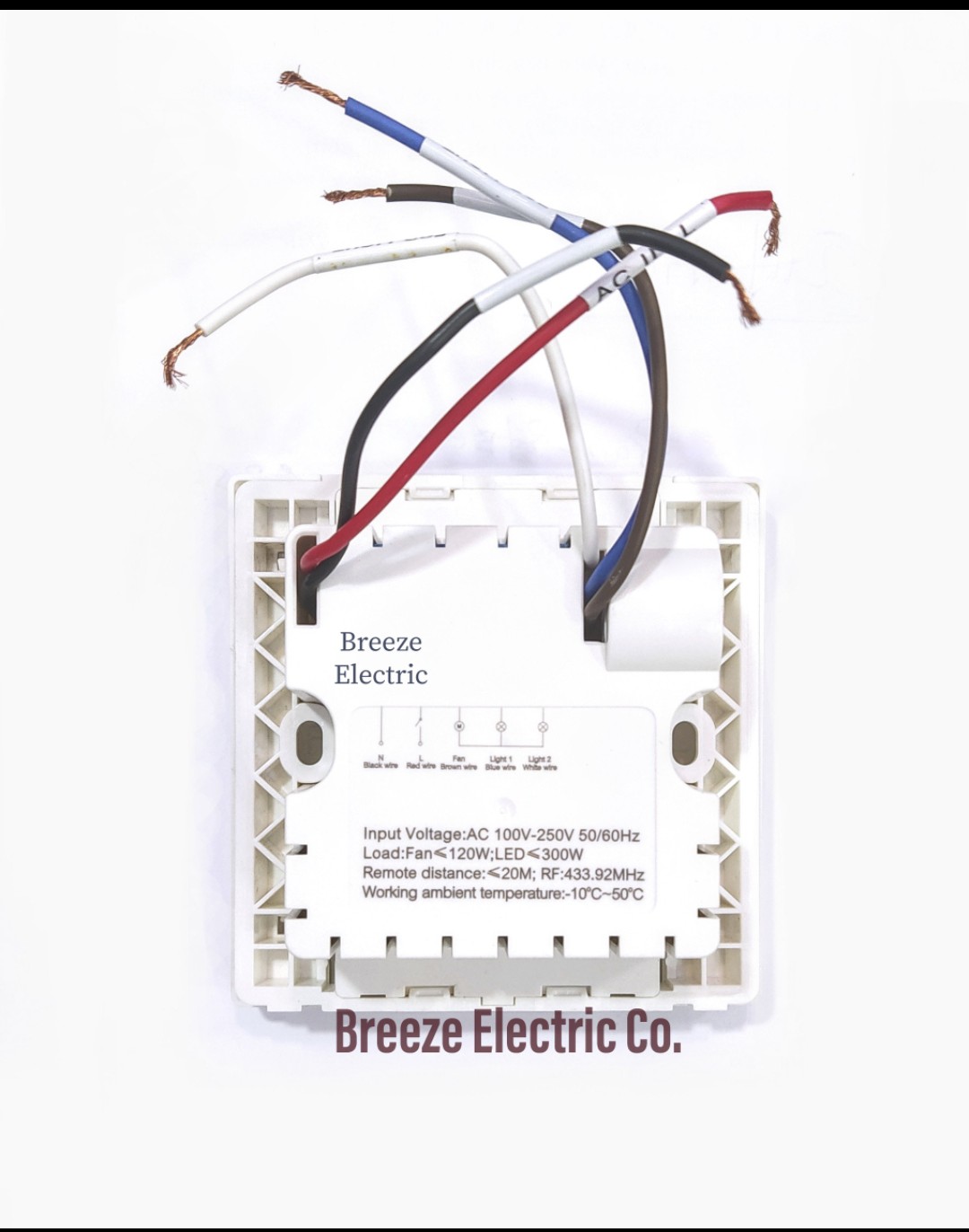 Remote control switch. 2 Lights, 1 Fan. Click.. 