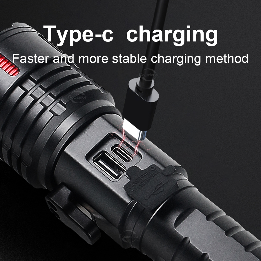 Multifunctional Powerful Tactical Flashlight White Laser LED Torch Rechargeable Lamp Magnet Cutting Rope Self Defense Lantern. 