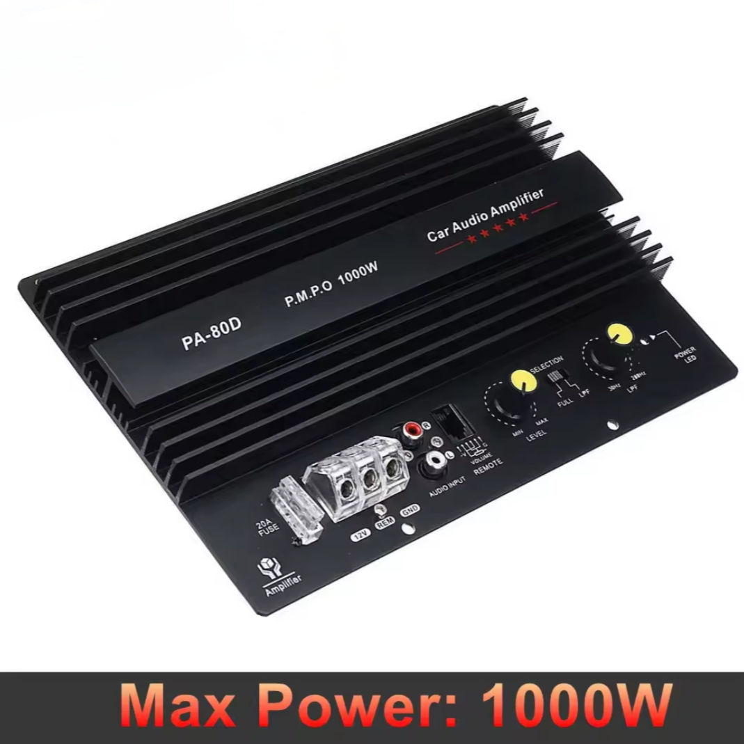 PA-80D 12V Mono 1000W Car 10"~12" Subwoofer Power Amplifier Motherboard High Power Car Audio Power Amplifier Board. 