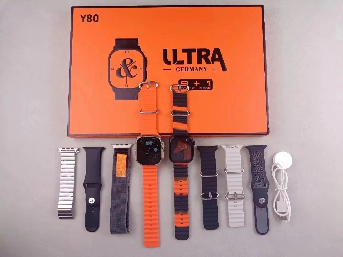 Y80 Ultra Smartwatch with 8+1 Strap & Cover | Fitness Tracker, Heart Rate & BP Monitor | Waterproof | Long Battery Life