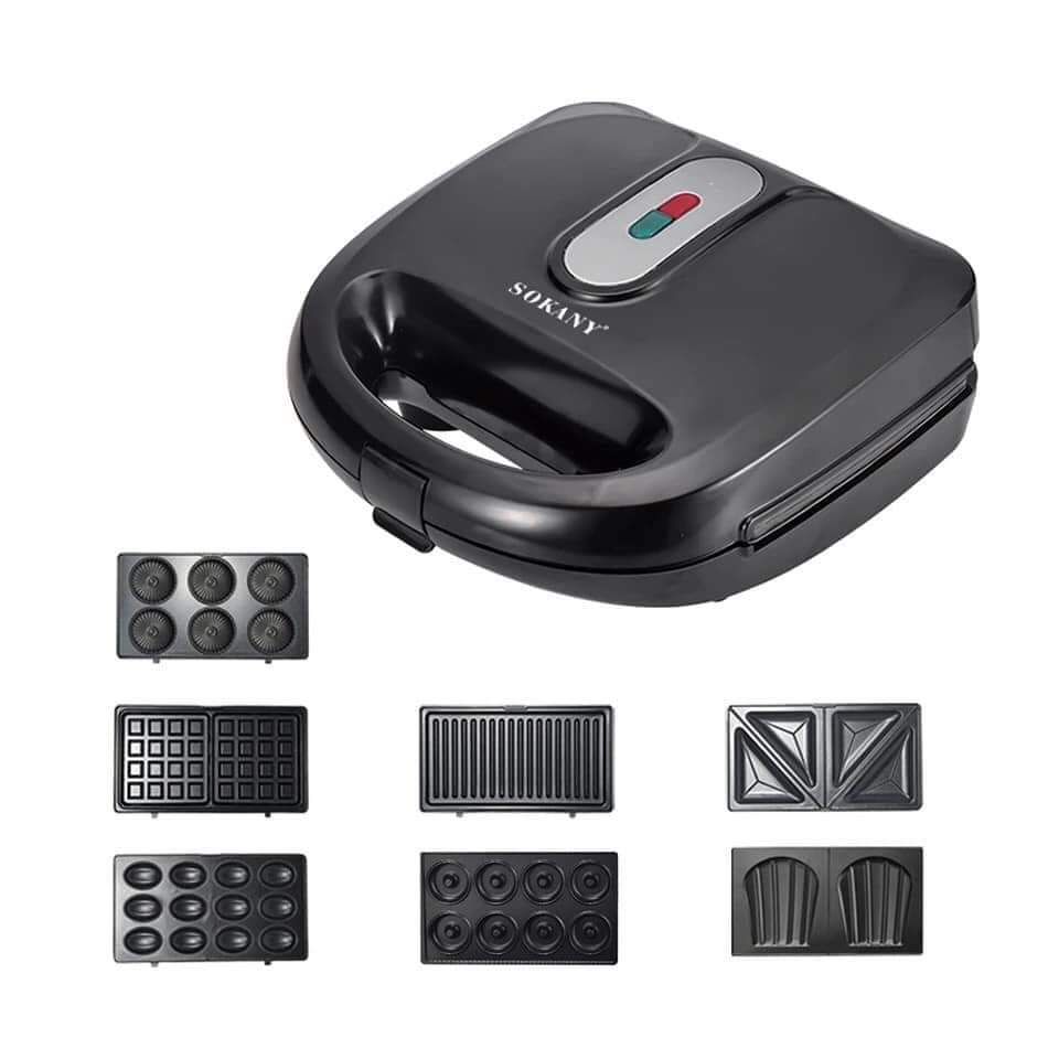 Sokany 7 IN 1 Multifunctional SANDWICH MAKER (Sandwich,Toast,Waffle,Omelet,Muffin Cake,Donut Bubble,grill And Baking). 
