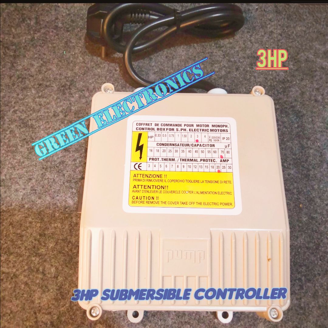 Motor Control Unit Submersible Weter Pump Control Device With Capacitor 70mfd

3hp Submersible control box. 