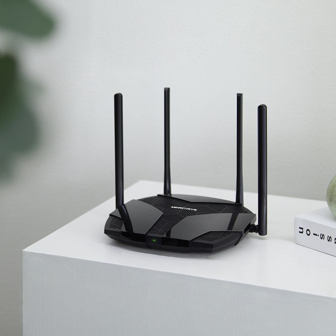 Mercusys MR80X V2.2 AX3000 Dual-Band Wi-Fi 6 Gigabit Router WiFi Speed up to 2402Mbps/5GHz + 574Mbps/2.4GHz, Gigabit 3 LAN Ports, 1 WAN Port Ideal for Gaming. 