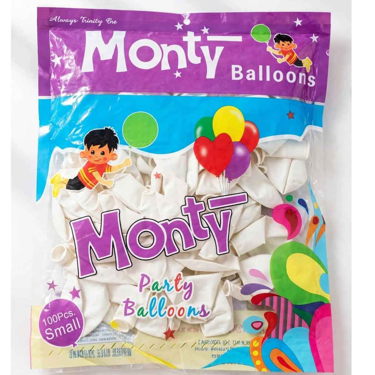 Monty Balloons (100 Pcs)-White