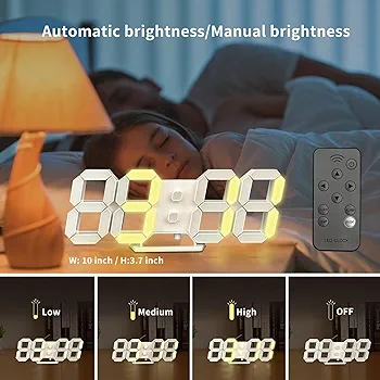 3D Digital Wall Clock LED Table Clock Time. 