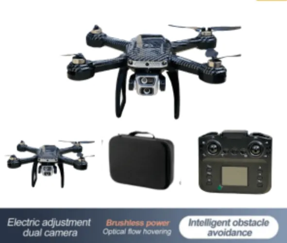RC Remote Drone 4K Dual Camera With Optical Flow 2.4GHz Four Chan nels Six Axis Gyr oscope Drones Quadcopter R C Quadcopter Mini Drone, Black
