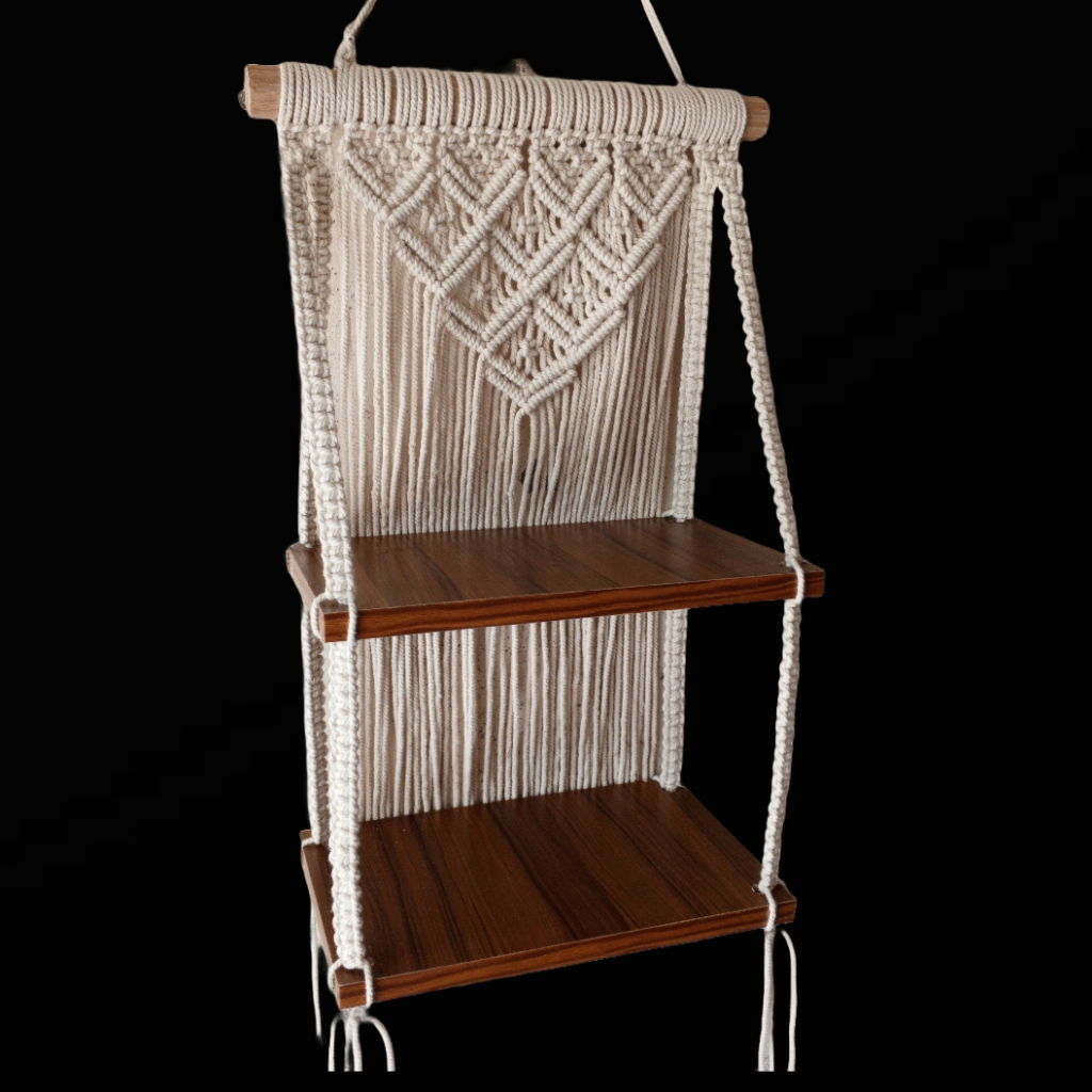 Boho Macrame Wall Hanging Self 2 Leaf. 