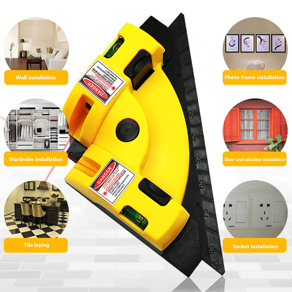 Right Angle 90 Degree Laser Level Laser Measurement Professional Laser Level Meter Construction Tool for Tile Work Woodworking. 