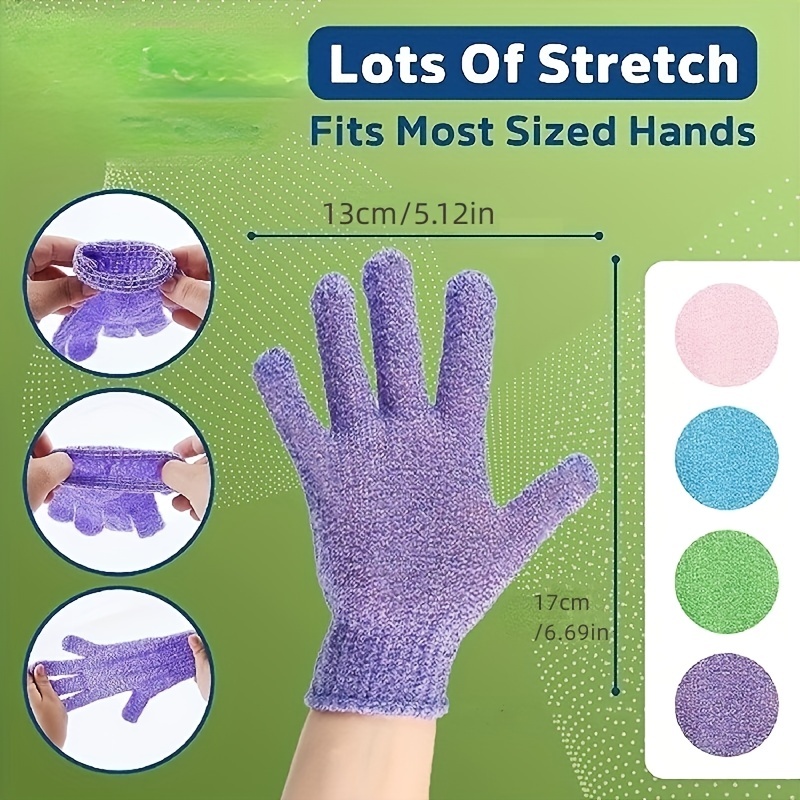 10pcs Colourful Exfoliating Gloves, Bath Gloves For Shower, Double Sided Exfoliating Gloves, For Spa, Massage And Body Scrubs. 