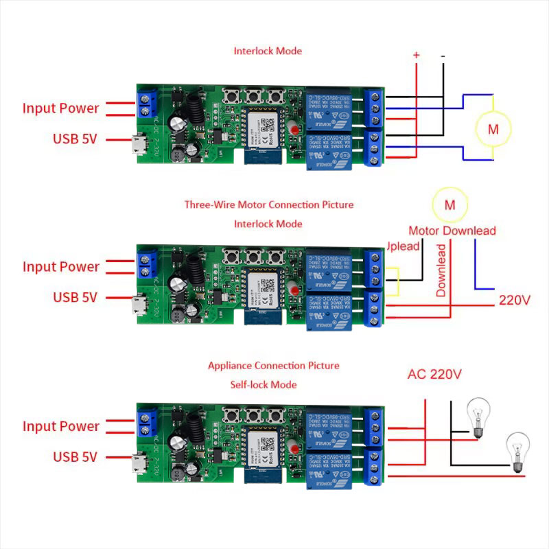 Tuya Smart Life WIFI 2CH Switch Module Garage Door Opener AC DC 7-32V 85-250V Inching Self-Locking Relay DIY Timer For Alexa. 