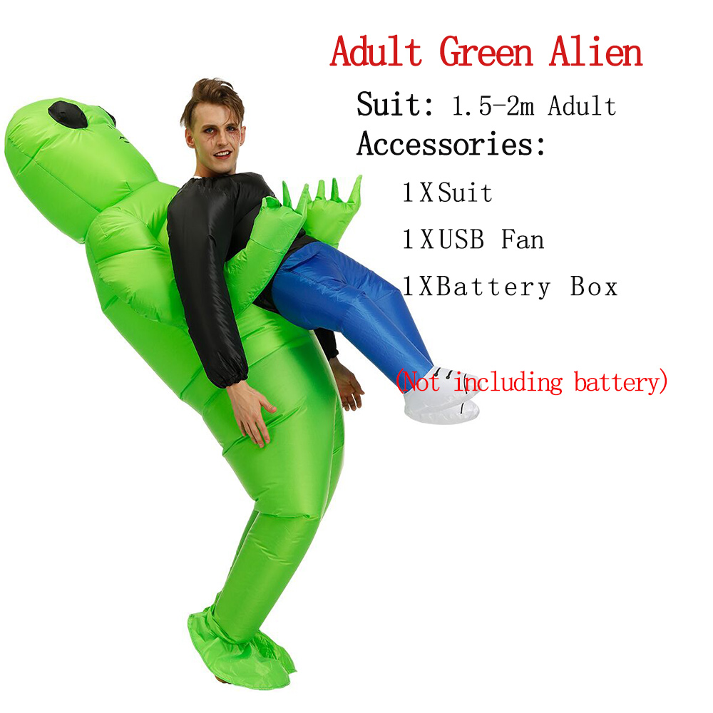 ET Alien inflatable suit Alien Monster Inflatable Costume Scary Green Alien Cosplay Costume For Adult  Party Festival Stage. 