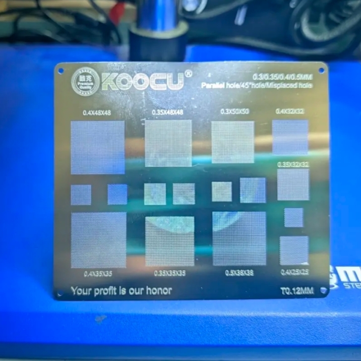 Kocu multiple objective BGA Rebeling Stencil 0.3/0.35/0.4/Parallel/45 degree hole 0.5mm direct heat template Solder Rework Net. 