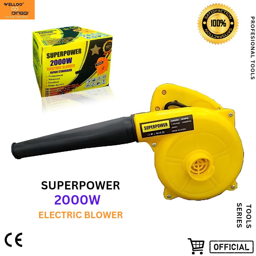 SuperPower Air Blower 2000W RPM 13000, Blow at 2.3M/Min with Variable Speed Control Vacuum/Dust Collector/Pc Cleaner/Electric (Standard Size, Colour As per availability